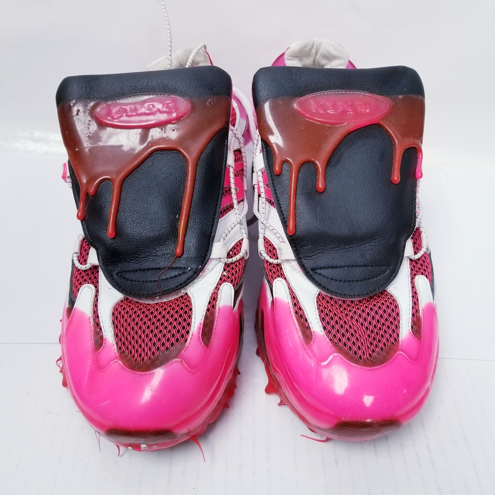 Iceberg Pink and Black Drip Sneakers